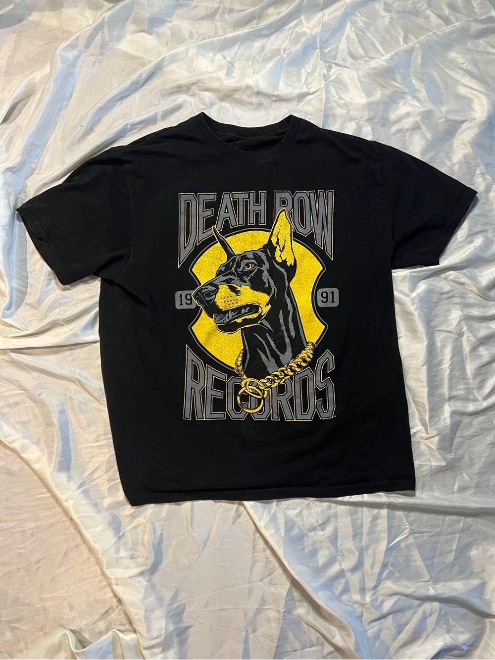 Vintage Death Row Record Doberman Tee Black Yellow